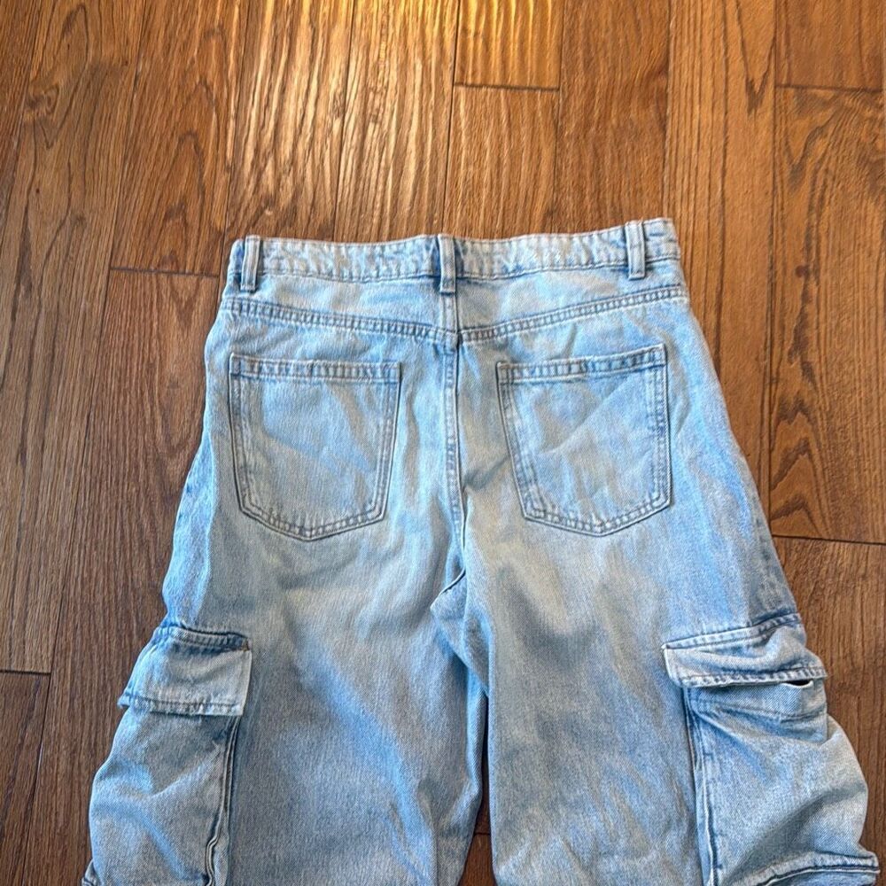 Zara high rise baggy cargo wide leg jeans size 8 - Picture 11 of 13